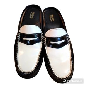 G.H. Bass & Co Weejuns Slip On Penny Loafers Black White Genuine Leather…